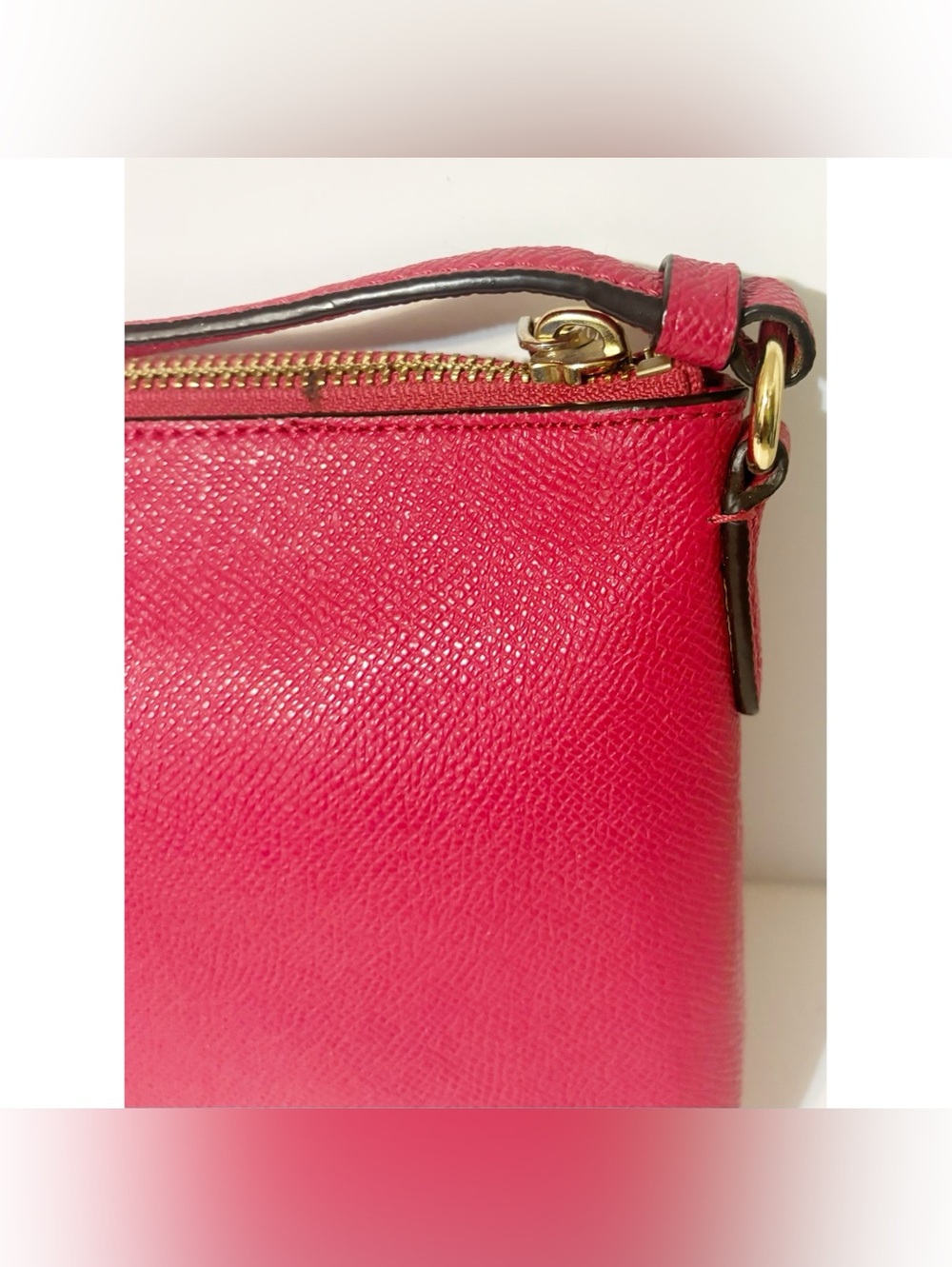 Coach Crossbody Purse Bag w/Pop-Up Pouch, Raspberry Purse, Tan/Brown Pouch - Picture 13 of 13